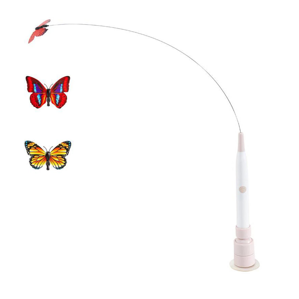 Interactive Cat Toy with Suction Cup Flutter Rotating Kitten Toys Automatic Cat Teaser Toys for Indoor Cats