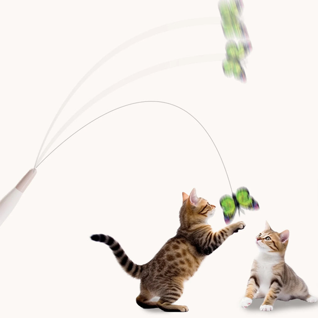 Interactive Cat Toy with Suction Cup Flutter Rotating Kitten Toys Automatic Cat Teaser Toys for Indoor Cats