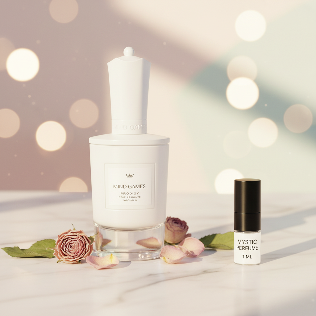 Mind Games Prodigy Extrait de Parfum — Woody Gourmand Fragrance | Samples & Full Bottle