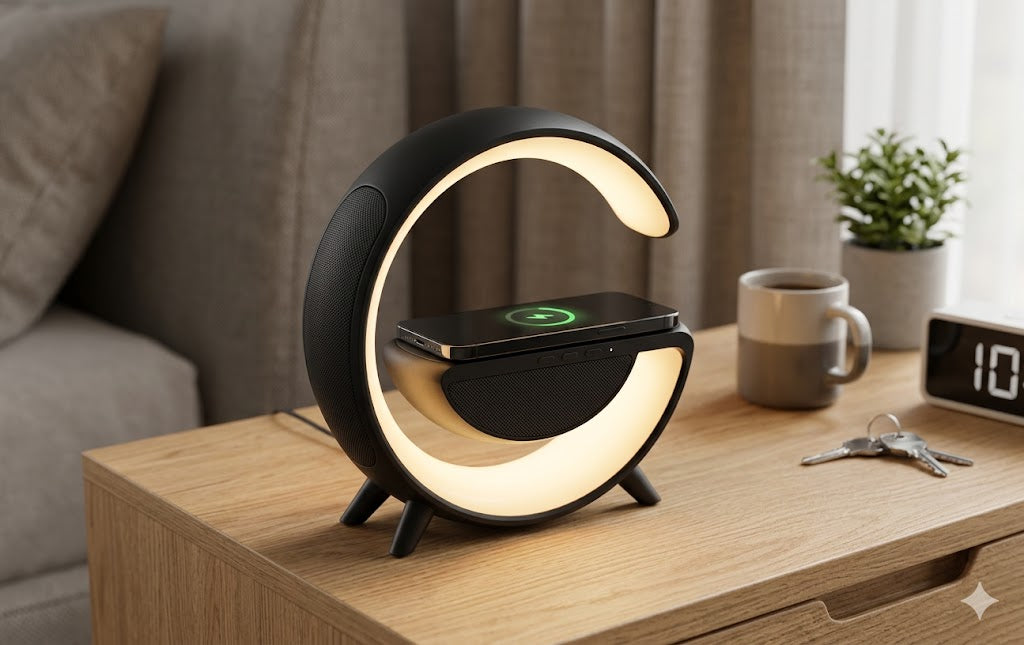 Wireless Charger Lamp with Speaker